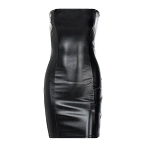 Bodycon Pu Leather Slim Dress