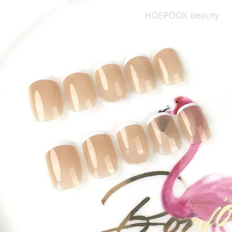 French Nude Seamless Removable Fake Nails