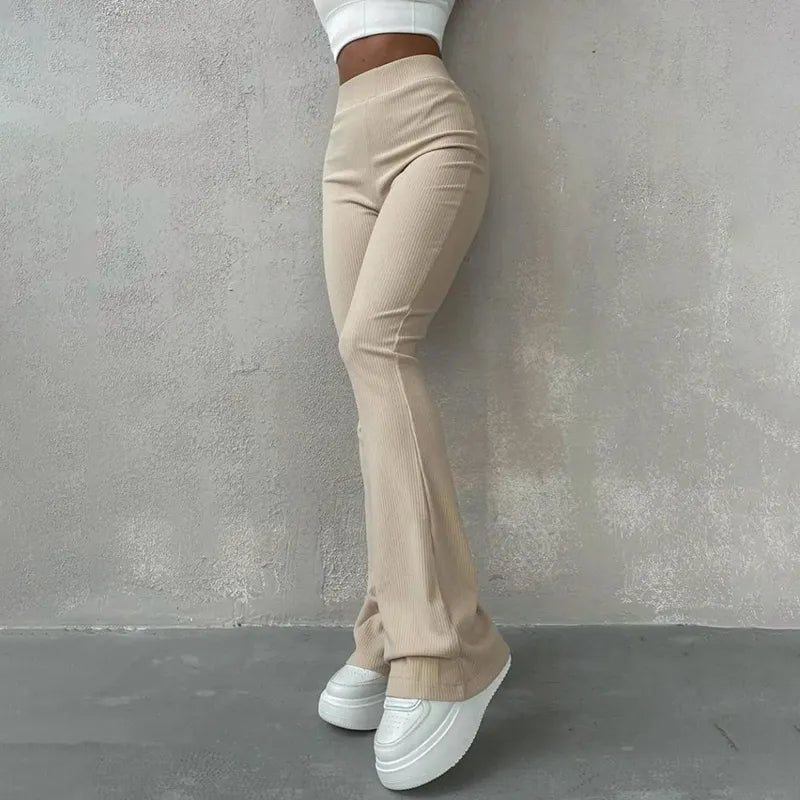 Autumn Solid High Waist Pants